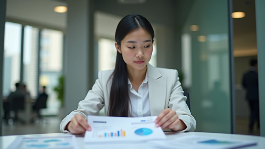 Professional woman reviewing financial documents